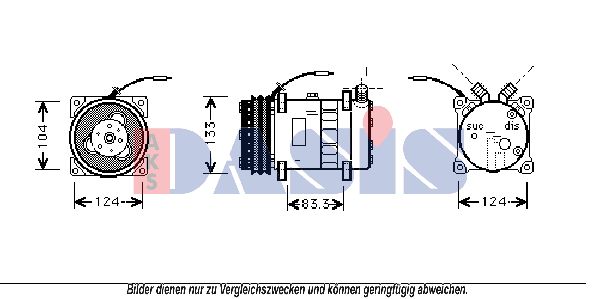 AKS DASIS Компрессор, кондиционер 850734N